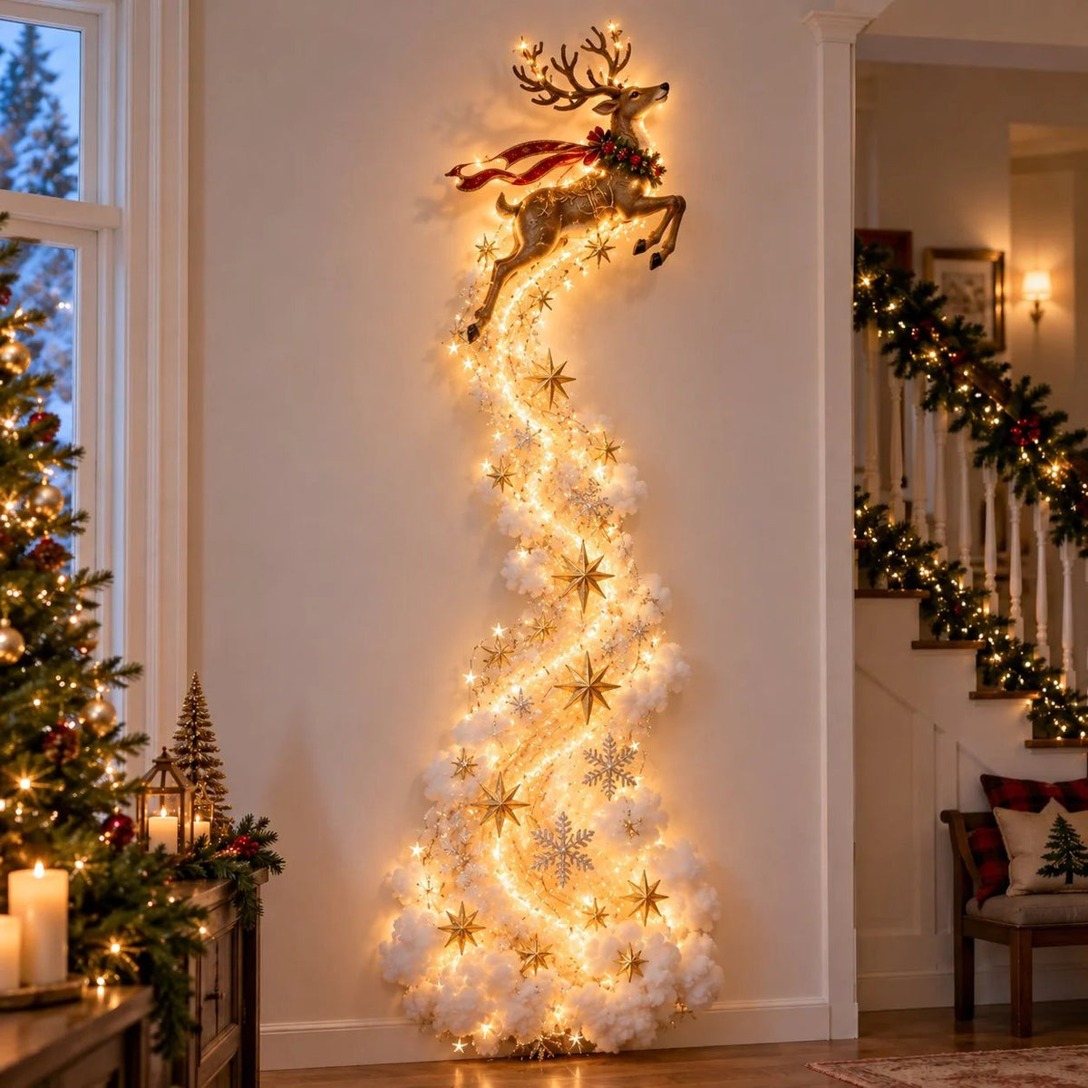 🐦 Cardinal Blessing Cascade Wall Light – Glowing Red Bird & Starlight Wall Décor