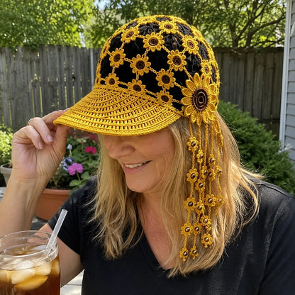 ⏳ Last Day 49% OFF – 🌻Handmade openwork bohemian style crochet hat 👒