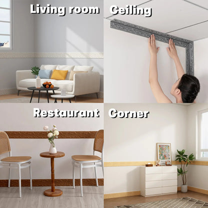 🏡Flexible Peel & Stick Decorative Trim – Wall, Ceiling & Cabinet Molding