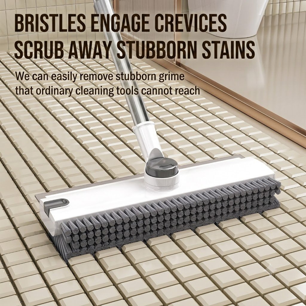 3-in-1 Adjustable Floor Scrub Brush – 360° Rotating Cleaning Tool(Free Shipping)