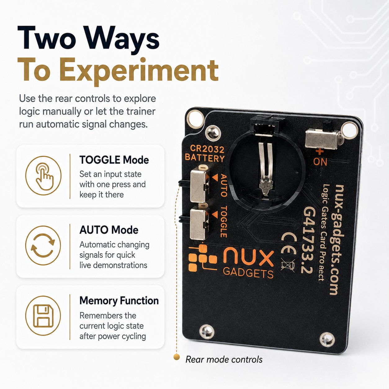 🧠 Logic Gates Trainer Card Pro – Interactive Digital Logic Learning Gadget