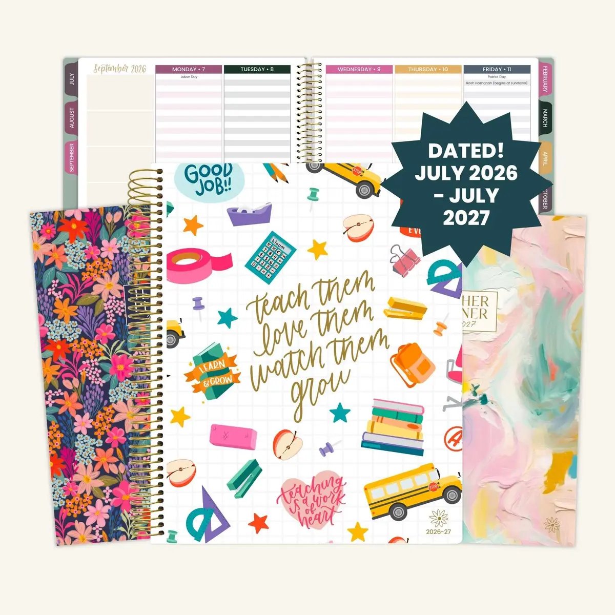📚🧑‍🏫Teacher Appreciation Gift 2026-27 Dated Planner 13 Month Classroom Organizer