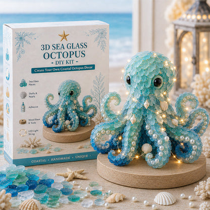 🌊🐚 DIY Ocean Sea Glass Art Kit – Handmade Light-Up Decorative Sculpture
