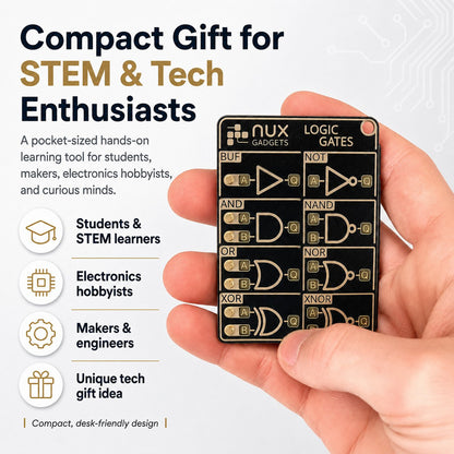 🧠 Logic Gates Trainer Card Pro – Interactive Digital Logic Learning Gadget