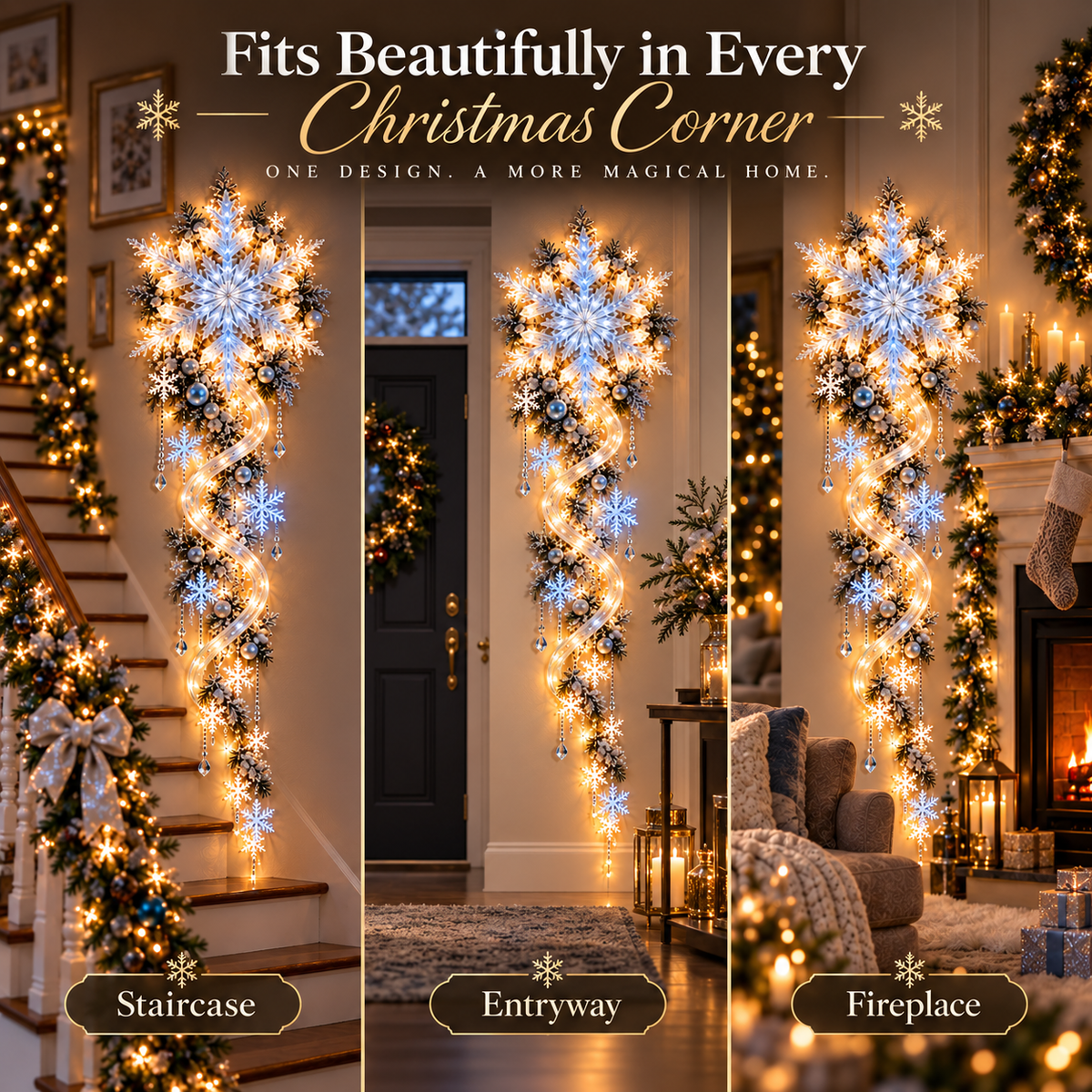 🔥Last Day 49% OFF-❄️Giant Snowflake Blizzard Track Light