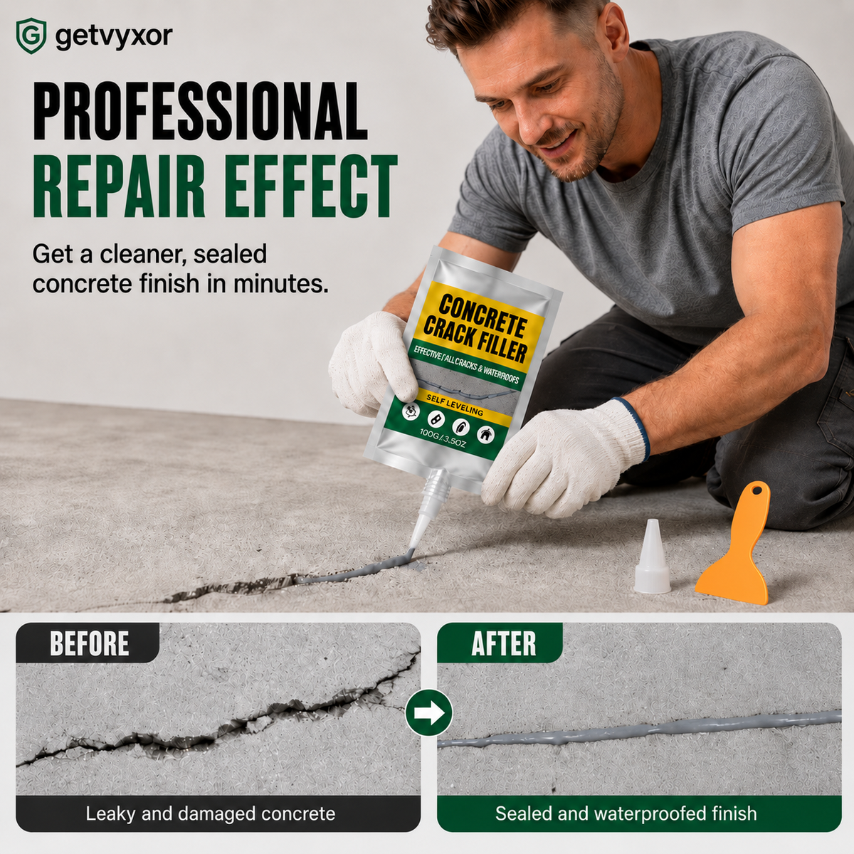 🏠 Waterproof Concrete Crack Filler for Indoor & Outdoor Use