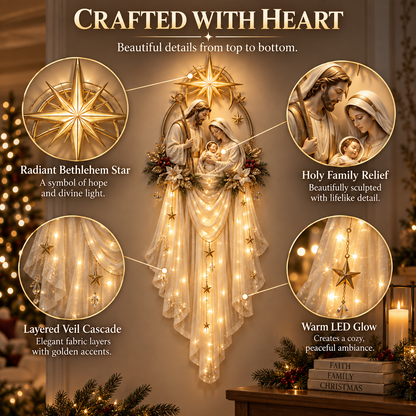🎁 49% OFF Today | Holy Family Star Veil™ – Meaningful Christmas Wall Decor