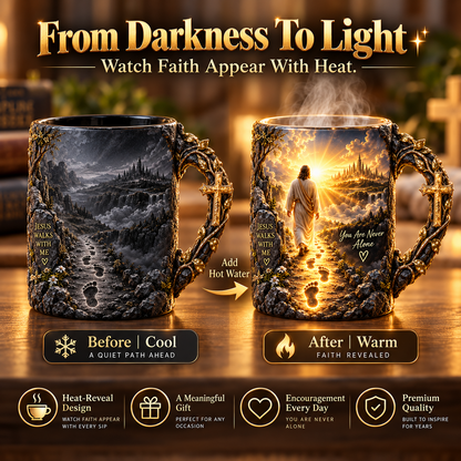 🔥Last Day 49% OFF🔥✝️Jesus Walks With Me™ – Faith Heat-Reveal Mug