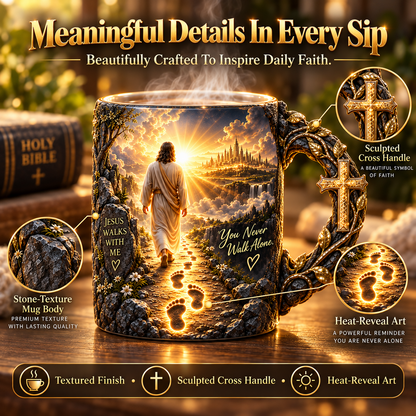 🔥Last Day 49% OFF🔥✝️Jesus Walks With Me™ – Faith Heat-Reveal Mug