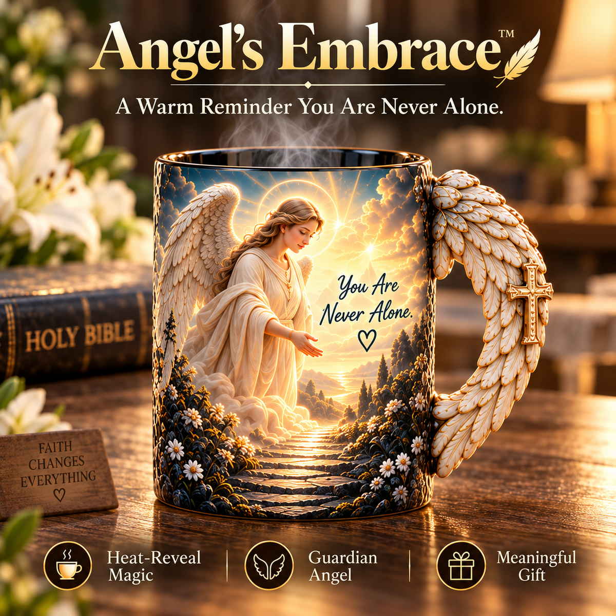 🔥Last Day 49% OFF🔥🪽 Angel’s Embrace™ ✨– Guardian Angel Heat-Reveal Mug