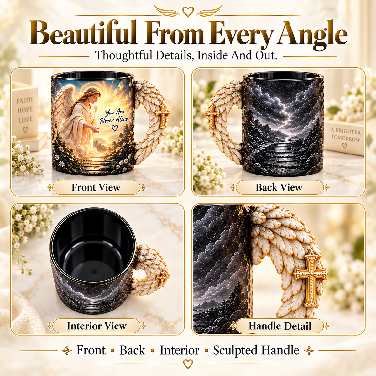🔥Last Day 49% OFF🔥🪽 Angel’s Embrace™ ✨– Guardian Angel Heat-Reveal Mug