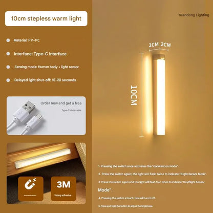 Punch-free Smart Sensor Magnetic Rechargeable LED Lights