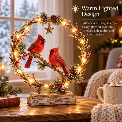 ⏳ Last Day 49% OFF –🐦Lighted Cardinal Tabletop Decor
