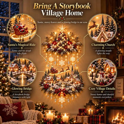 ⏰ LAST DAY 49% OFF - 🎄 Illuminated Christmas Tree & Village Wall Hanging