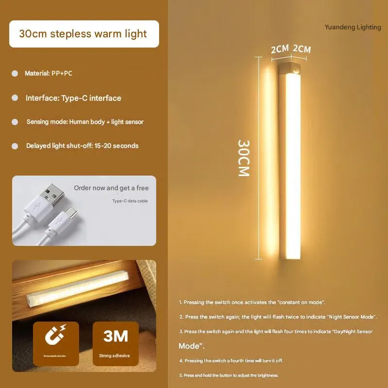 Punch-free Smart Sensor Magnetic Rechargeable LED Lights