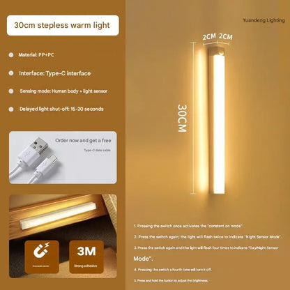 Punch-free Smart Sensor Magnetic Rechargeable LED Lights
