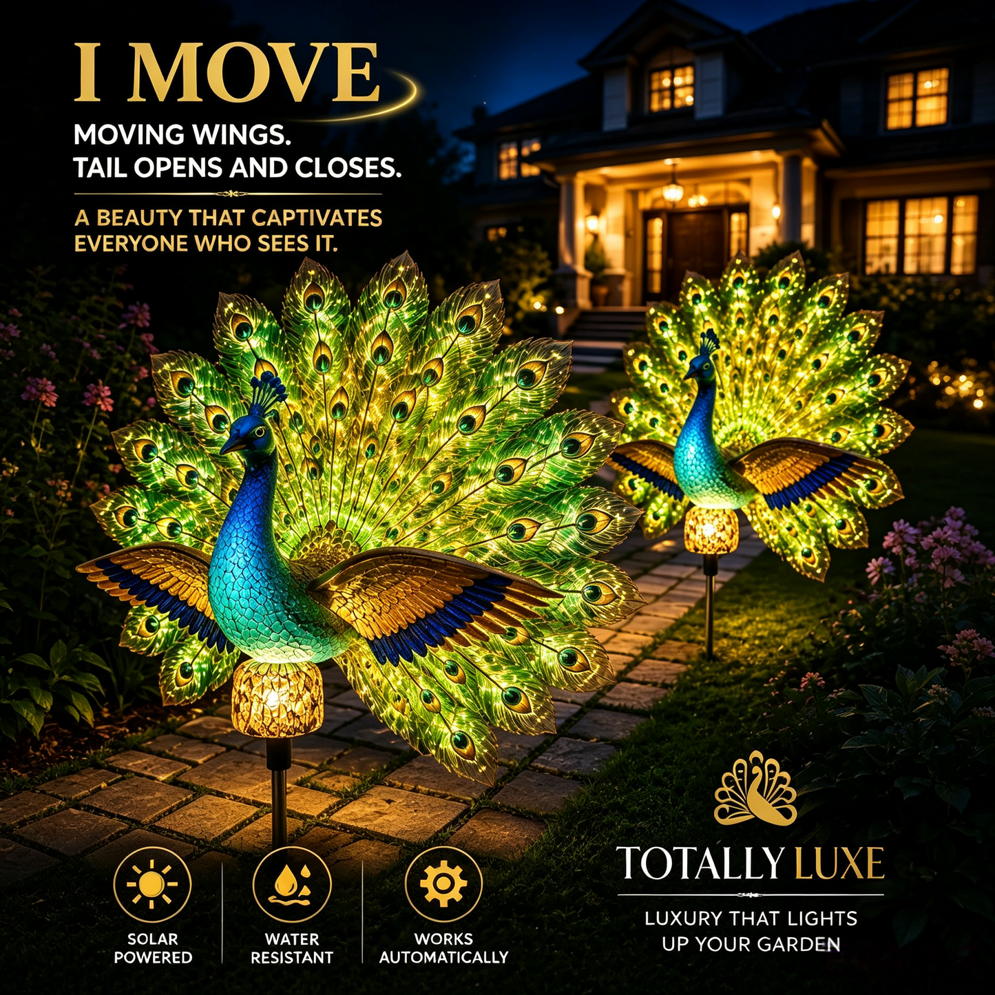 🔥 Last Day 58% OFF 🦚 Animated Solar Peacock Garden Sculpture