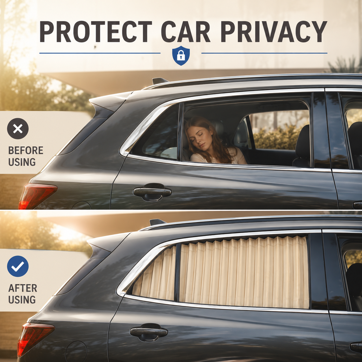 🚗 4-Piece Magnetic Car Window Sun Shades – Easy-Install UV & Heat Protection