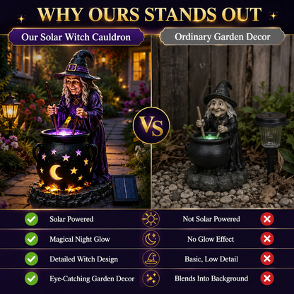 🪄🔮 Halloween Witch Cauldron Solar Light – Spooky Glowing Garden Decor For Magical Outdoor Nights