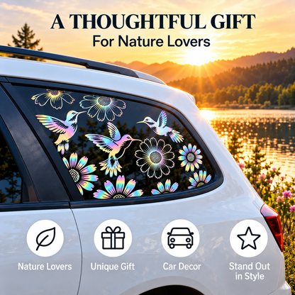 🔥Last Day 50% OFF-🐦🌻Hummingbird and sunflower car decal