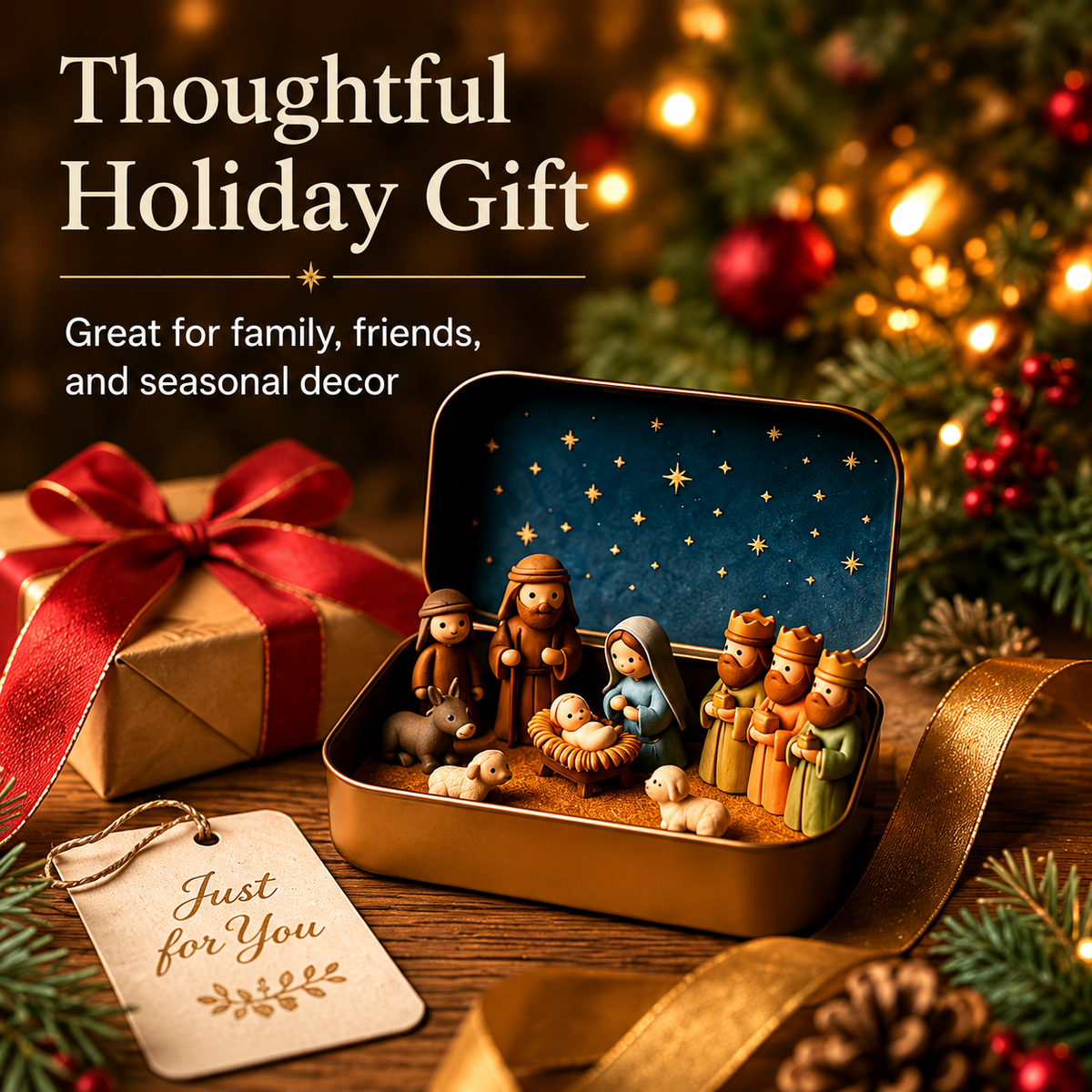 ⏳ Last Day 49% OFF –✝️Miniature Nativity Scene Set
