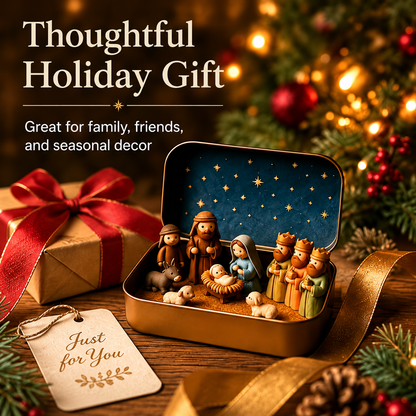 ⏳ Last Day 49% OFF –✝️Miniature Nativity Scene Set