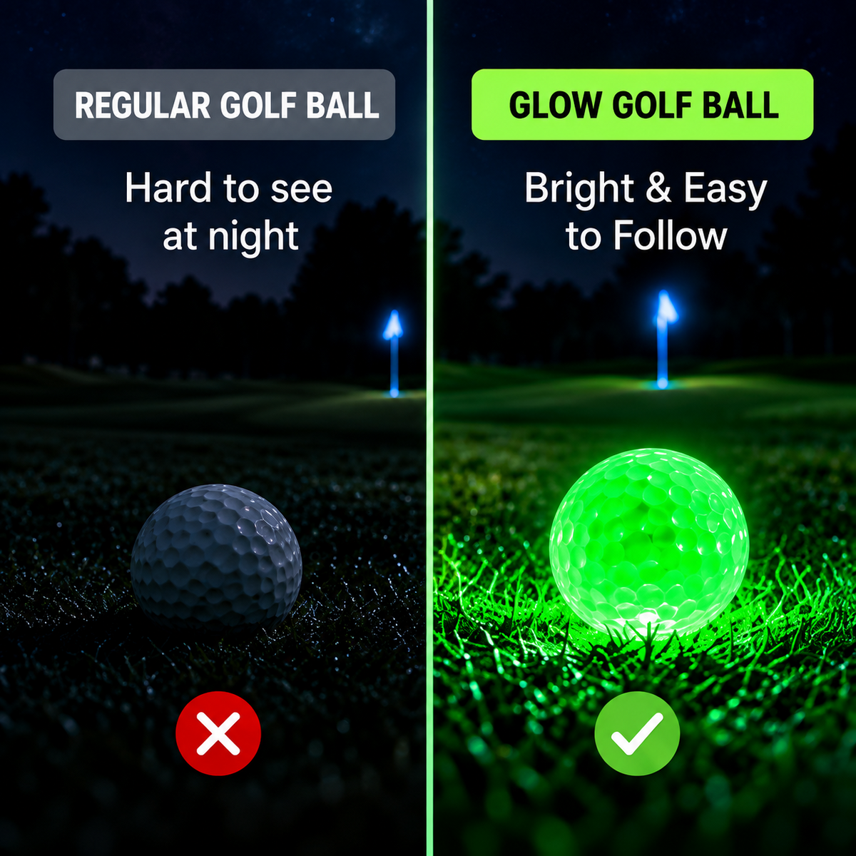 ⏳ Last Day 50% OFF-🏌️6-Pack Glow Golf Balls