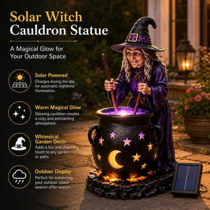 🪄🔮 Halloween Witch Cauldron Solar Light – Spooky Glowing Garden Decor For Magical Outdoor Nights