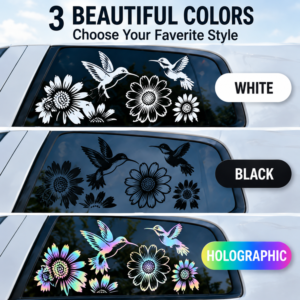 🔥Last Day 50% OFF-🐦🌻Hummingbird and sunflower car decal