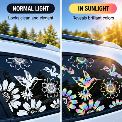 🔥Last Day 50% OFF-🐦🌻Hummingbird and sunflower car decal