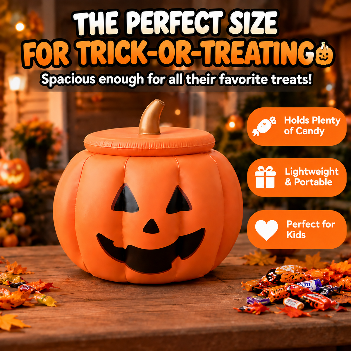 ⏳ Last Day 50% OFF-🎃Reusable Pumpkin-Shaped Container (with Removable Lid, Orange)