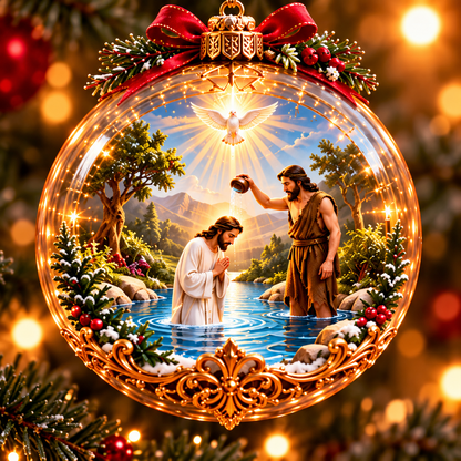 ✨ Last Day – 49% OFF-✝️ The Life of Jesus™ — 6-Piece 3D Illuminated Glass Christmas Ornament Set