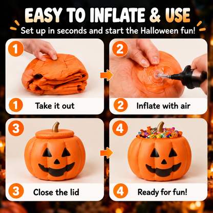 ⏳ Last Day 50% OFF-🎃Reusable Pumpkin-Shaped Container (with Removable Lid, Orange)