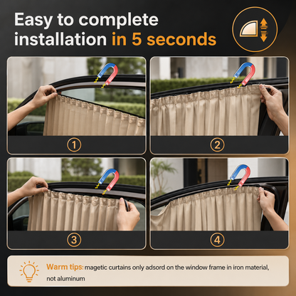 🚗 4-Piece Magnetic Car Window Sun Shades – Easy-Install UV & Heat Protection
