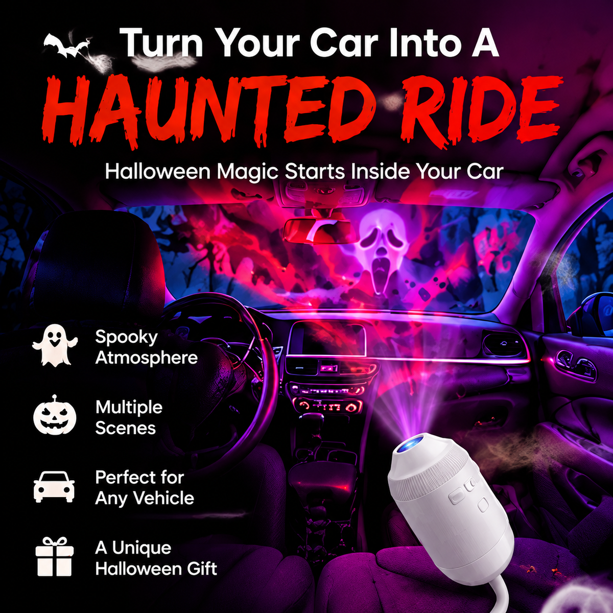 💥Hot Sale49% Off -👻 GhostRide™ Halloween Car Projector