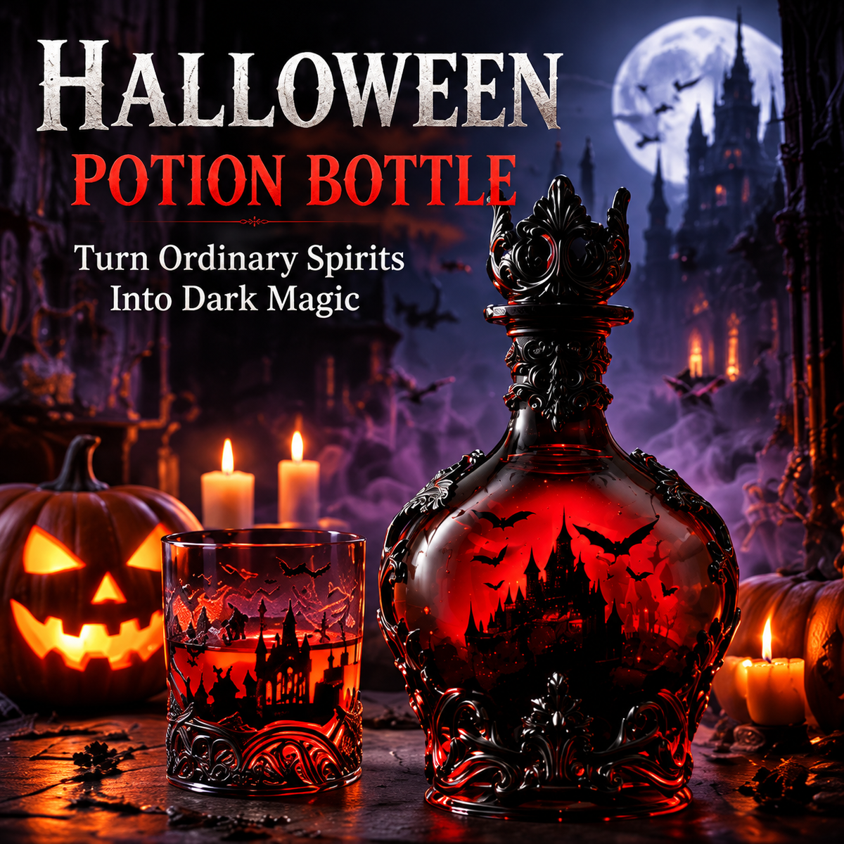 💥LAST DAY 50% OFF-🥃Halloween Potion-Style Whiskey Bottle