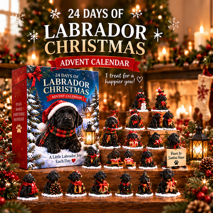 💥LAST DAY 50% OFF-🐶3D Black Labrador 24-Day Christmas Countdown Calendar