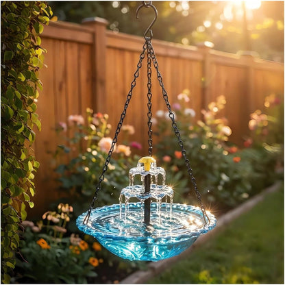 🔥Last 4 hours Hot Sale 50%-🐦Solar Cascade Hanging Bird Bath Fountain