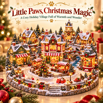 🔥 Last Day 50% OFF-🐱Glowing Christmas Cat Town 🎄 — A festive scene for cat lovers 🐈✨
