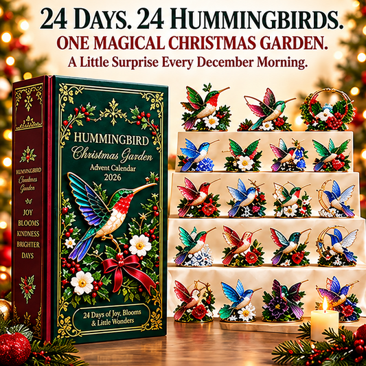 🔥LAST DAY 49% OFF -🐦 2026 Hummingbird Christmas Garden 24-Day Countdown Calendar