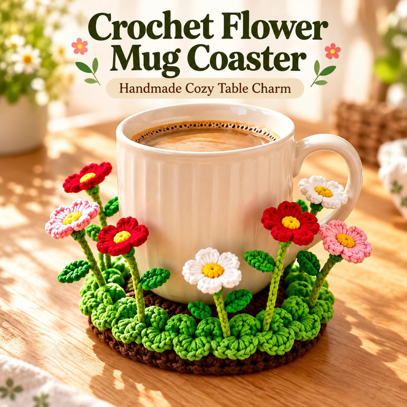 ✨ Last Day – 60% OFF!🌟Handmade Crochet Floral Coaster | Everlasting Table Art 🌸