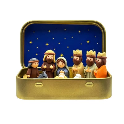 ⏳ Last Day 49% OFF –✝️Miniature Nativity Scene Set