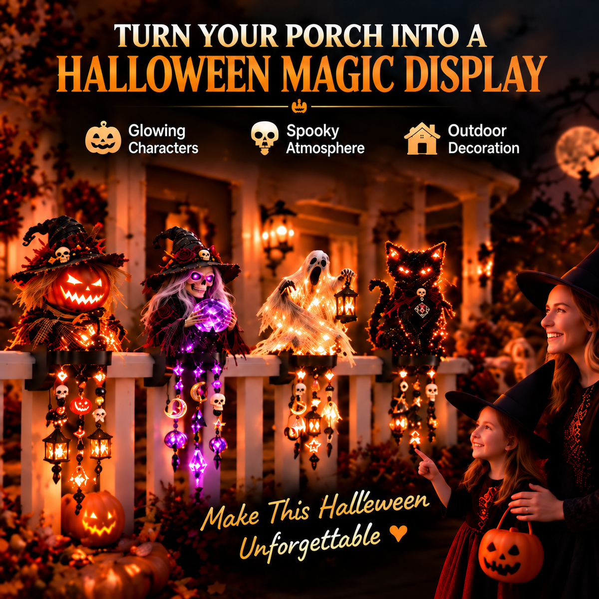 ⏰ LAST DAY 49% OFF - 🎃Light-up Cascading Halloween Character Railing Lights