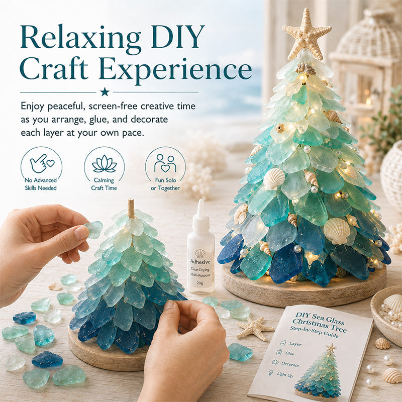 🌊🐚 DIY Ocean Sea Glass Art Kit – Handmade Light-Up Decorative Sculpture