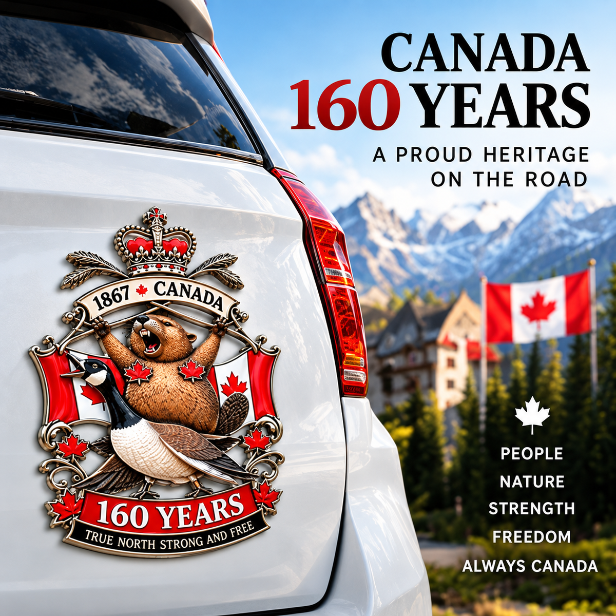 🔥LAST DAY 50% OFF - 🍁"True North, Strong and Free" Commemorative Metal Emblem – Canada's 160th Anniversary