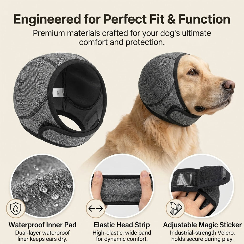 🔥 [Flash Sale - 50% OFF] No More Shivering from Thunder & Dryers! ❤️  Dog Calming Ear Wrap for Instant Anxiety Relief