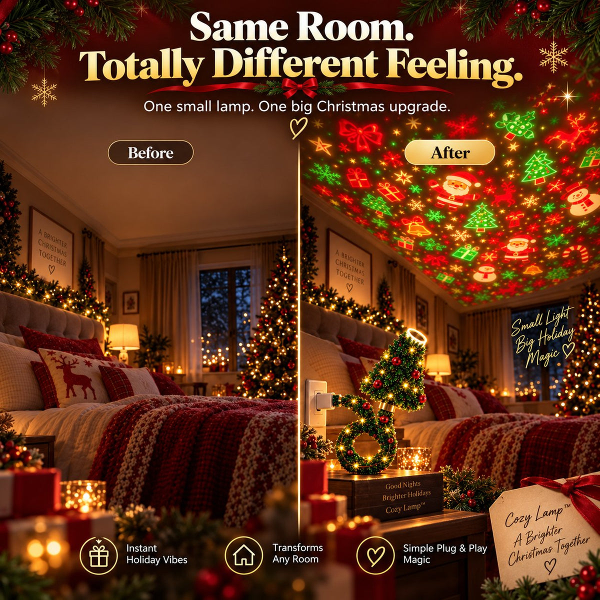 ⏳ Last Day 49% OFF –🌲Christmas Tree-Shaped Projection Light