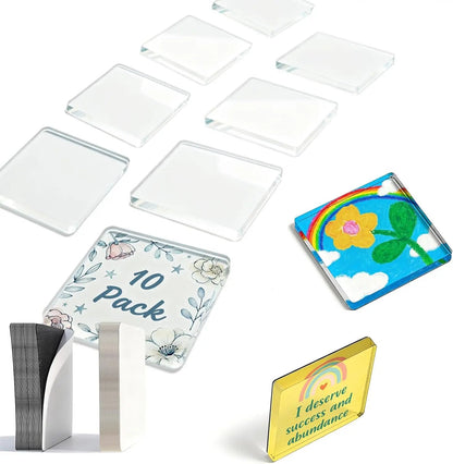 📸2" Clear Acrylic Photo Magnet DIY Kit | Make Your Own 3D Fridge Magnets (10 Pack)