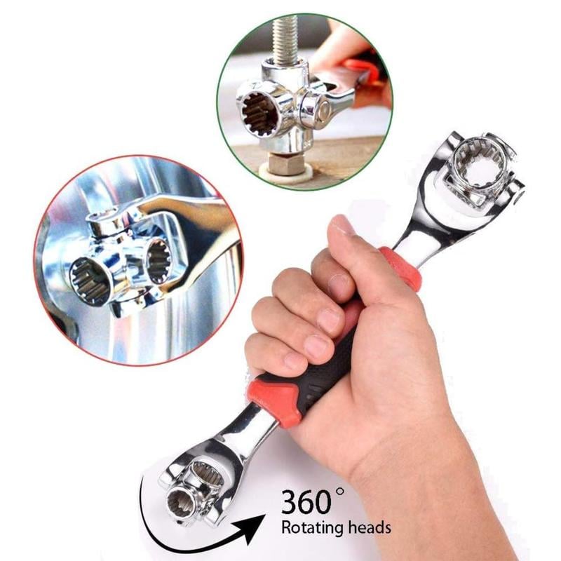 52 in 1 Socket Wrench Tool,Universal Wrench with Multifunction 360 Degree Rotating Head