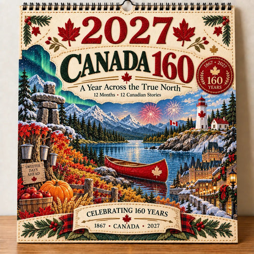 🔥LAST DAY 50% OFF - 🇨🇦🍁 2027 Canada 160th Anniversary Wall Calendar 🍁🇨🇦